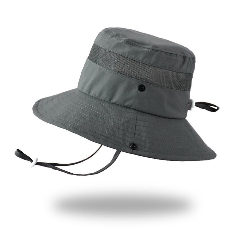 Children s sun hat, children s summer outdoor travel breathable sun hat,mountain climbing large eave sun hat,boys fisherman hat темно-серого