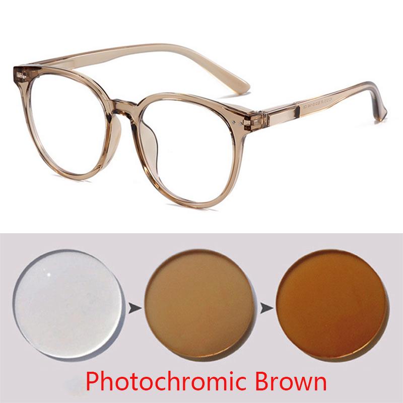 1215 Latest Blue Light Blocking Prescription Optical Frame Round Retro Glasses TR90 Frame -0.5 -0.75 -1.0 -2.0 To -6.0