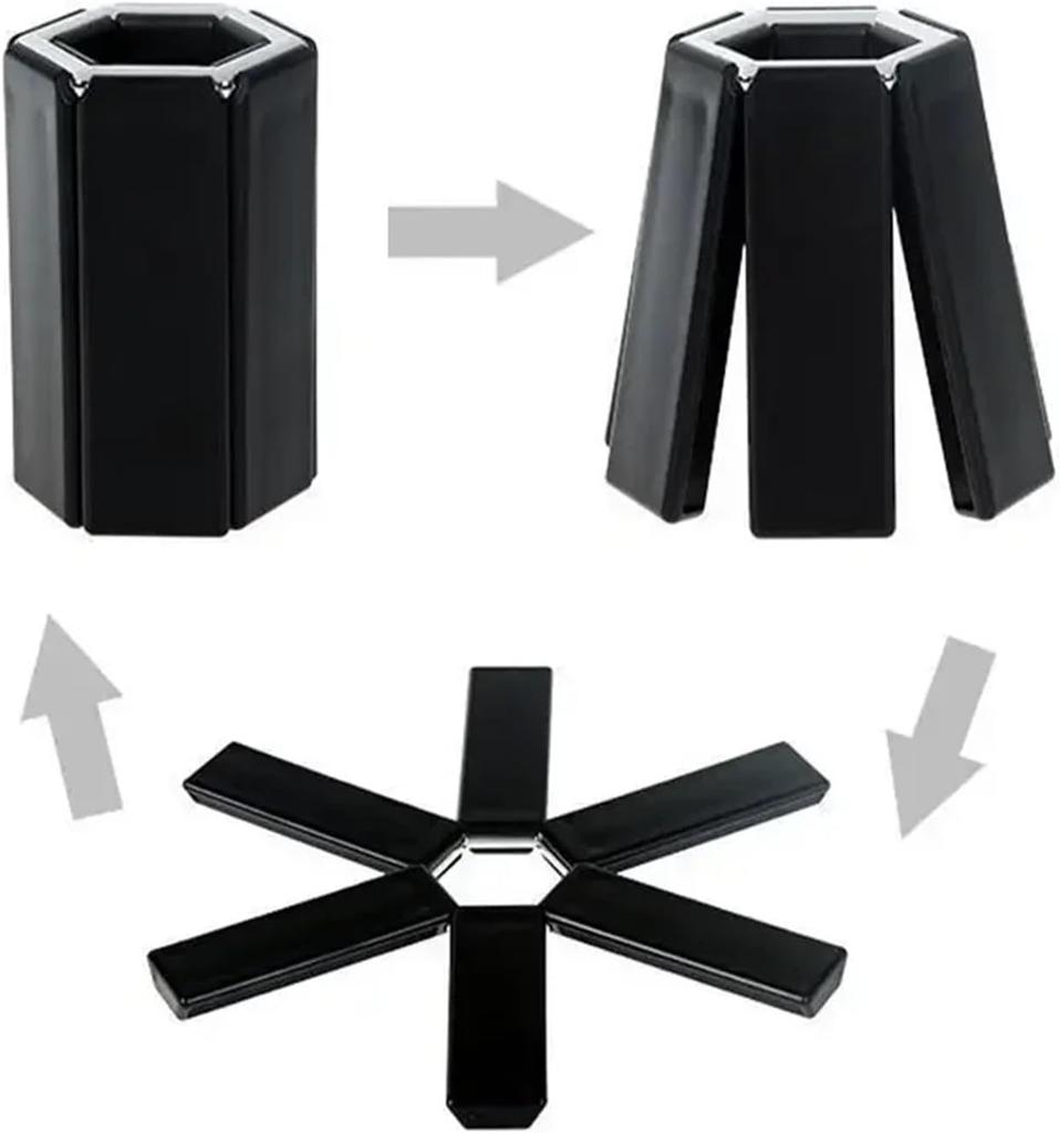 1-10PCS Foldable Silicone Trivet Six Claws Heat Resistant Pad for Hot Pots and Dishes Kitchen and Table Protector Mat