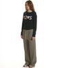 Kimseupeulesikoteunmakes Flat Kiss Logo Long Sleeve T-Shirt Black