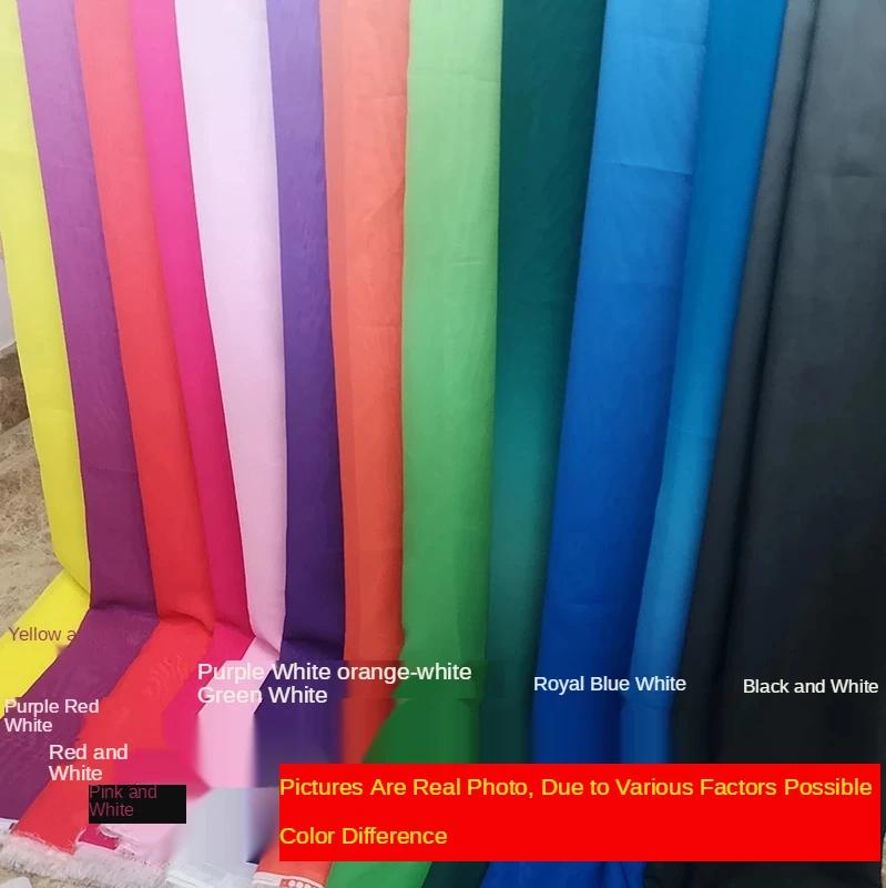 100D Gradient Chiffon Fabric By The Meter Per for Dress Skirt Clothing Sewing Drape Textile Summer Plain Cloth Black White Blue