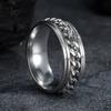 New In Metal Spinner Fidget Cool Rings for Men Stainless Steel Rotatable Chain Anxiety Relife Spinning Ring Anillo Antiestres