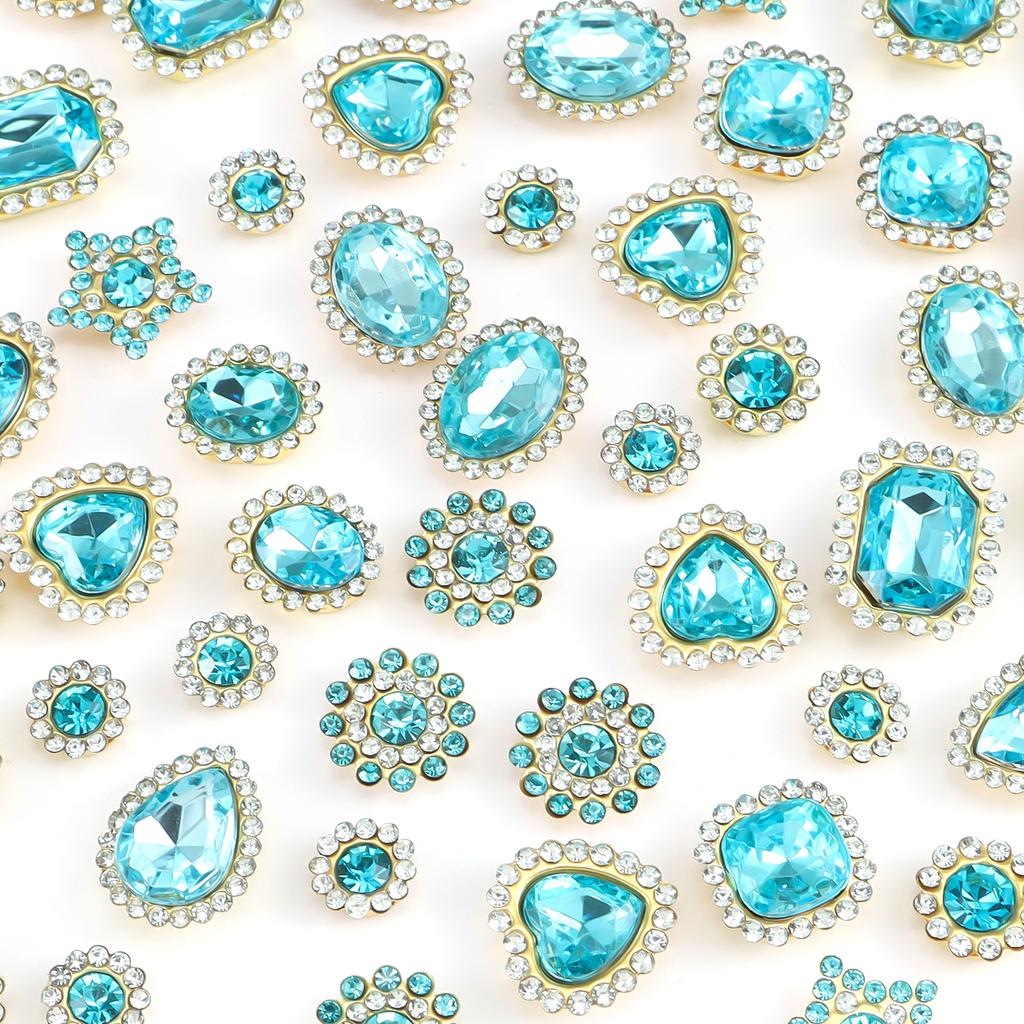 Mixed size sunflower sewing claws, artificial diamonds crystal glass beads buttons gemstones artificial diamonds