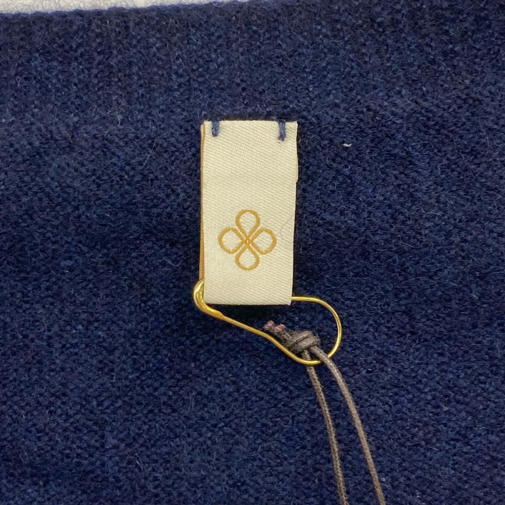 TOYOBOSHI Dark Blue KARIBA Cashmere100 09IT-EF0003 V-neck Knit Tops 2 NavyUsed