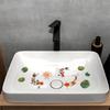 Floral Bathroom Sink Stickers Removable Self-Adhesive Waterproof Bathroom Toilet Decorative Sticker Bathtub Sticker Home Decor