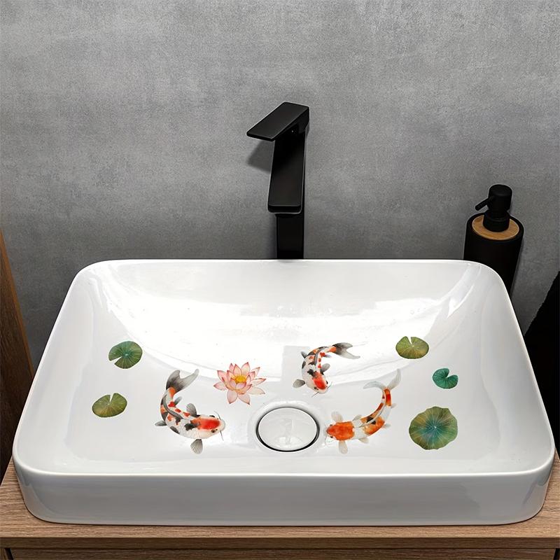 Floral Bathroom Sink Stickers Removable Self-Adhesive Waterproof Bathroom Toilet Decorative Sticker Bathtub Sticker Home Decor