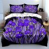 Purple Floral Three-Piece Set Soft Comfortable Duvet Cover Bedding Set Included 1*Duvet Cover & 2*Pillowcases gift