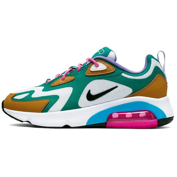 

Nike Air Max 200 Mystic Green Женские кроссовки бело-золотисто-замшевые AT6175-300