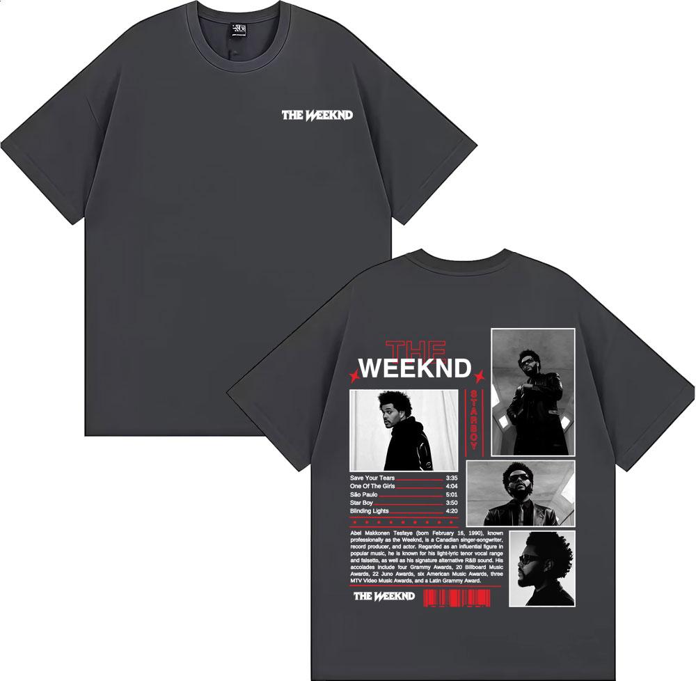 Rapper The Weeknd Starboy Album Cover T Shirt Unisexs Clothing Harajuku Punk Hip Hop Tshirts Unisex 100 Cotton Short Sleeve Tshirt