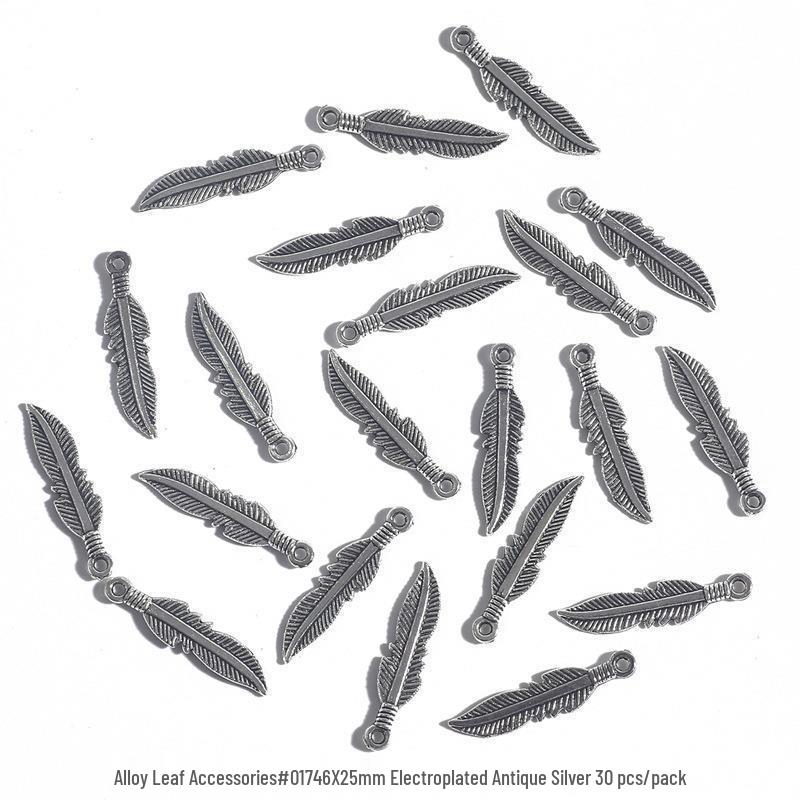 

Гальванизированные аксессуары для изготовления бижутерии из сплава в виде античных серебряных листьев: Шармы ручной работы для браслетов, ожерелий и подвесок Antique Electroplated Silver