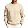 Autumn Winter Men Solid Color Crew Neck Sweatshirt Long Sleeve Loose Casual Daily Outdoor Pullover Sweatwear
