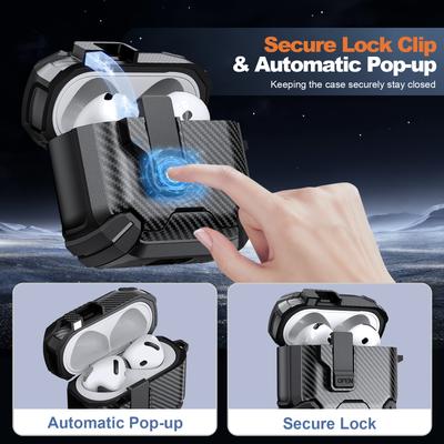Phone Stand Case For AirPods 4 Generation Case Magnetic Automatic Lock with Cleaning Kit Shockproof Protective Case for AiPods 4