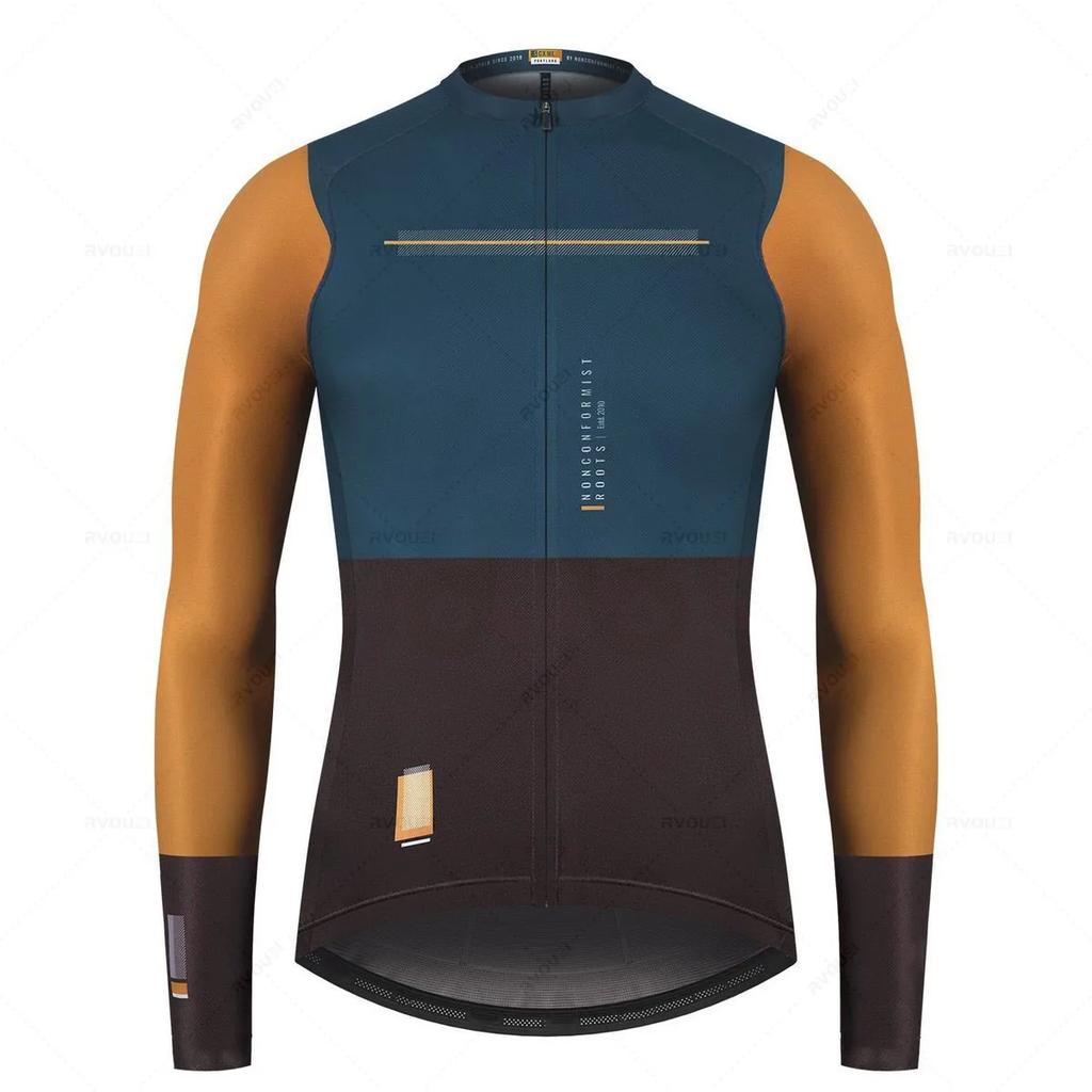 Neues Frühling Herbst Herren Fahrradtrikot Langarm MTB Sport Reitshirt Schnelltrocknend Radsportbekleidung Jacke Maillot Ciclismo