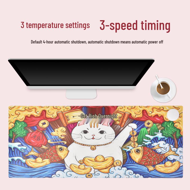 Dual-Use Heated Desk Mat: Wide Voltage Mouse Pad & Writing Surface