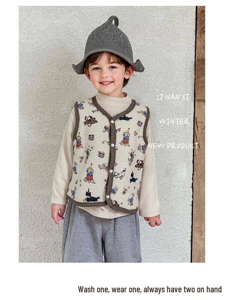 88282 Kids' Autumn/Winter Cotton Vest - Sleeveless Jacket for Boys and Girls