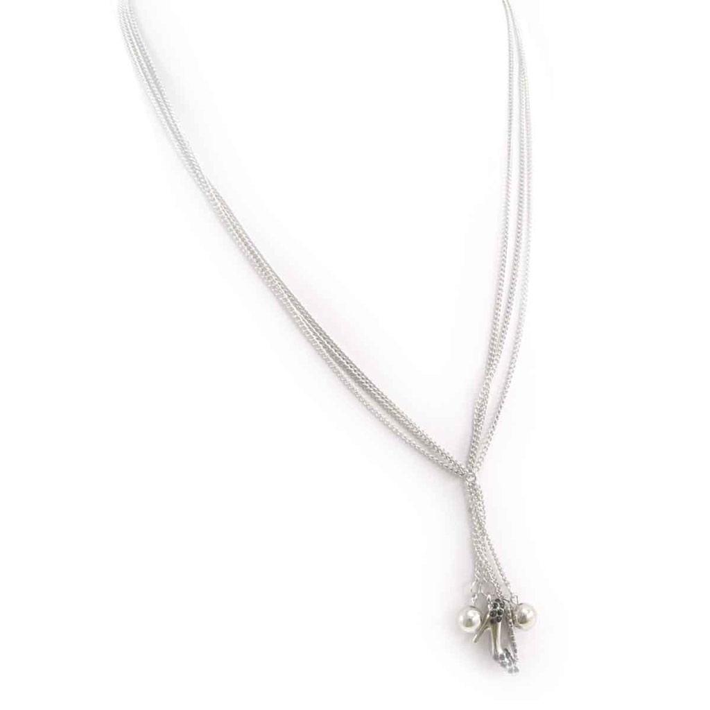Les Trésors De Lily [J7968] - Designer Necklace 'Scarlett' Black Silver (shoe)