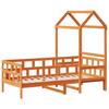 Daybed with Canopy Wax Brown 90x200 Cm Solid Pine Wood