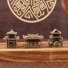 Retro Mosiądz Mikro Krajobraz Chińska Skałka Starożytny Pawilon Starożytna Architektura Model Miniaturowy Dekoracja Zbiornika na Ryby Bonsai