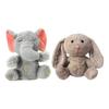 Yousheng Breathing Stuffed Animal with Music & Light Sensory Soothing Plush Toy for Sleep Interactive Elephant Rabbit Toy for Kids Baby Soother
