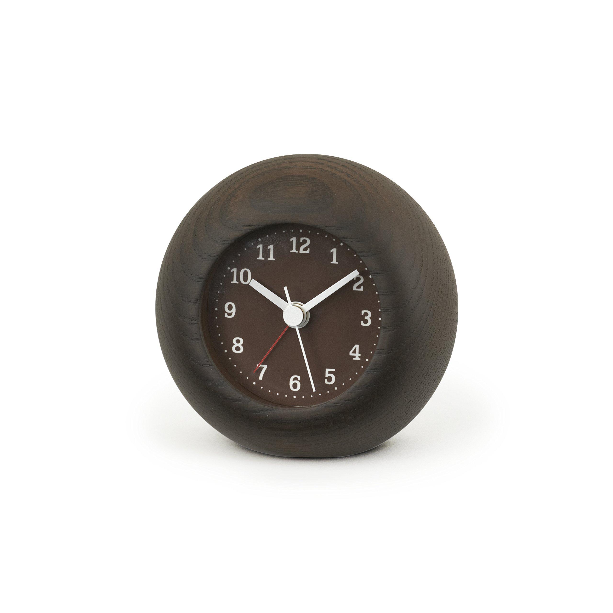 Lemnos Table Clock Alarm Clock Rest Round Brown rest BW Lemnos LA13-12 коричневый