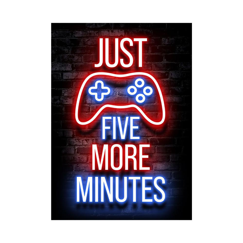 Neon Gaming Gamer Wandkunst Poster Drucke Gamer Leinwandmalerei Leinwandbild für Kinder Jungenzimmer Dekoration Spielzimmer Cuadros