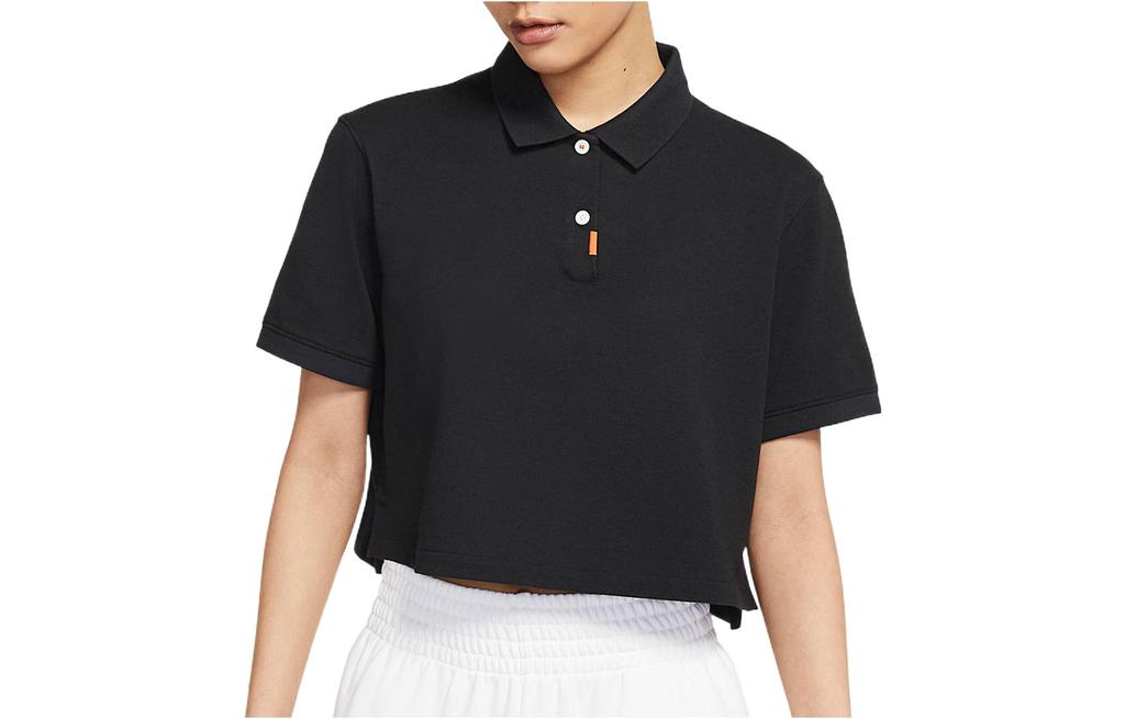 Nike Polo Shirts Women's Black Polo Collar Moderate Straight Fit DC3427-010