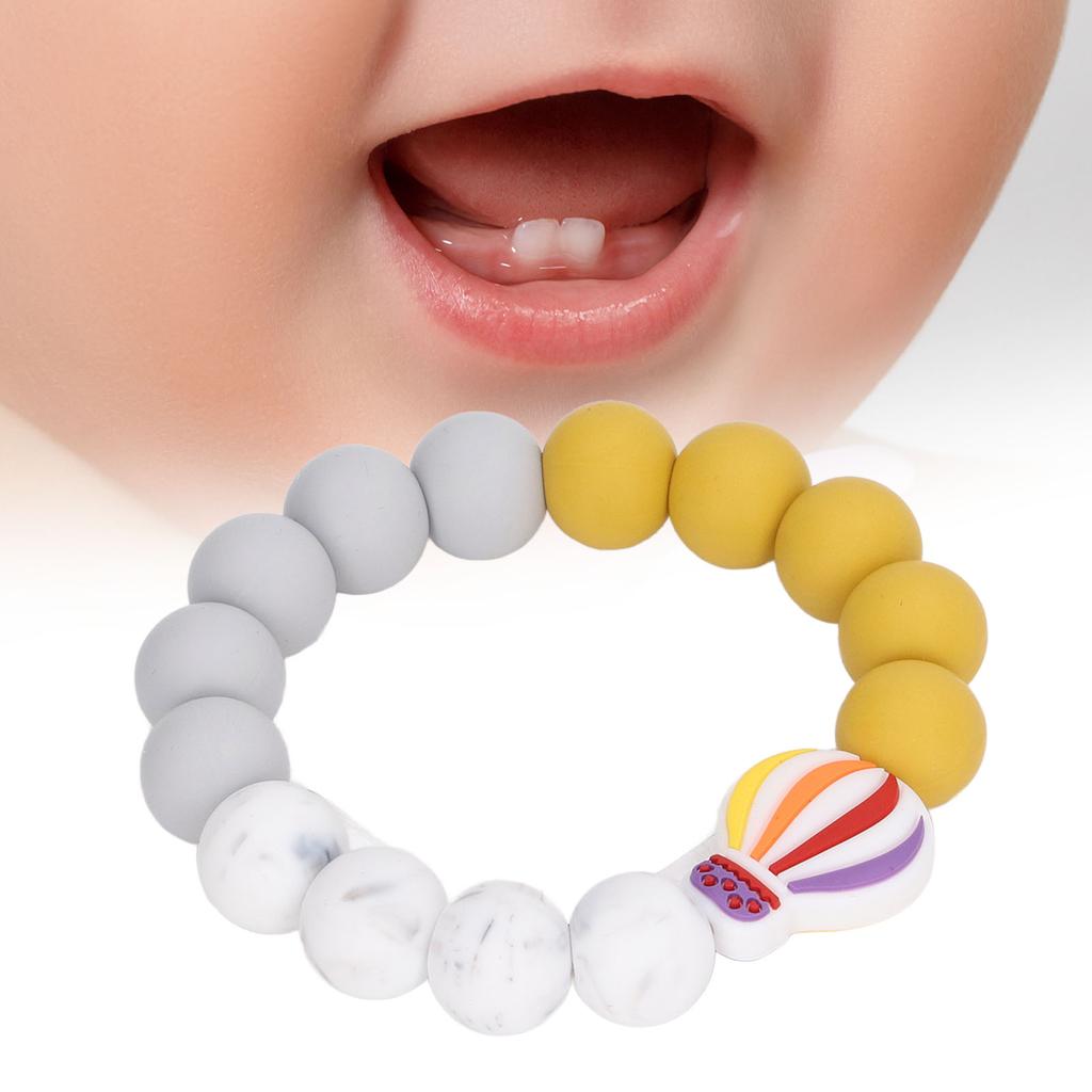 Baby Teething Bracelet Loose Silicone Round Handcrafted Infant Bracelet Teether Toys for Nursery