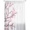 Spring Season Cherry Blossom Drapes for Living Room Bedroom Decoration Contemporary Chiffon Sheer Kitchen Window Curtain
