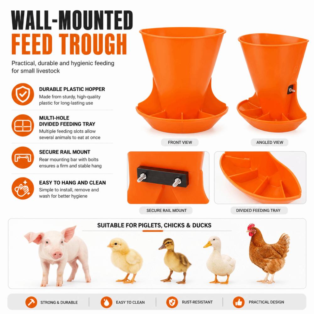 Plastic Piglet Feeding Trough Wall-mounted Automatic Pig Chute  Piglet Breeding