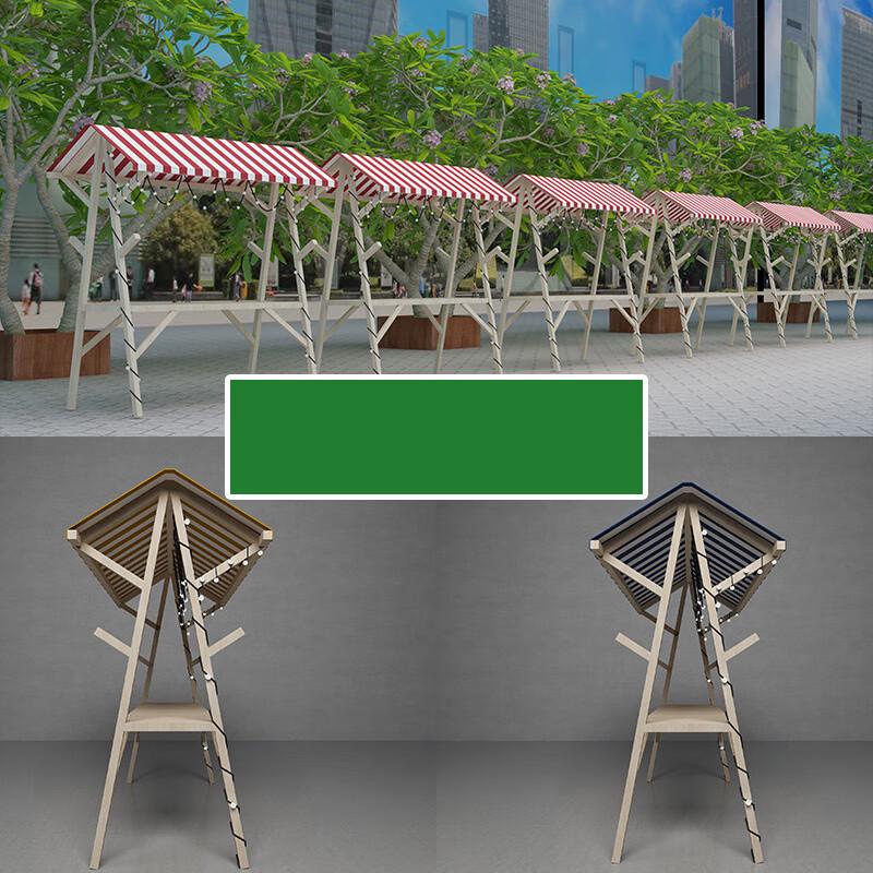 WEZHO Folding Wooden Market Stall with Canopy