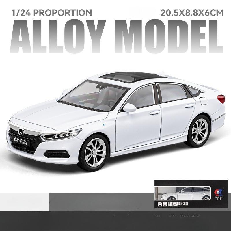 1:24 HONDA ACCORD Miniature Car Model Toys Alloy Diecast Vehice 6 Door Opened Sound Light Pull Back Toy Children's Birthday Gift