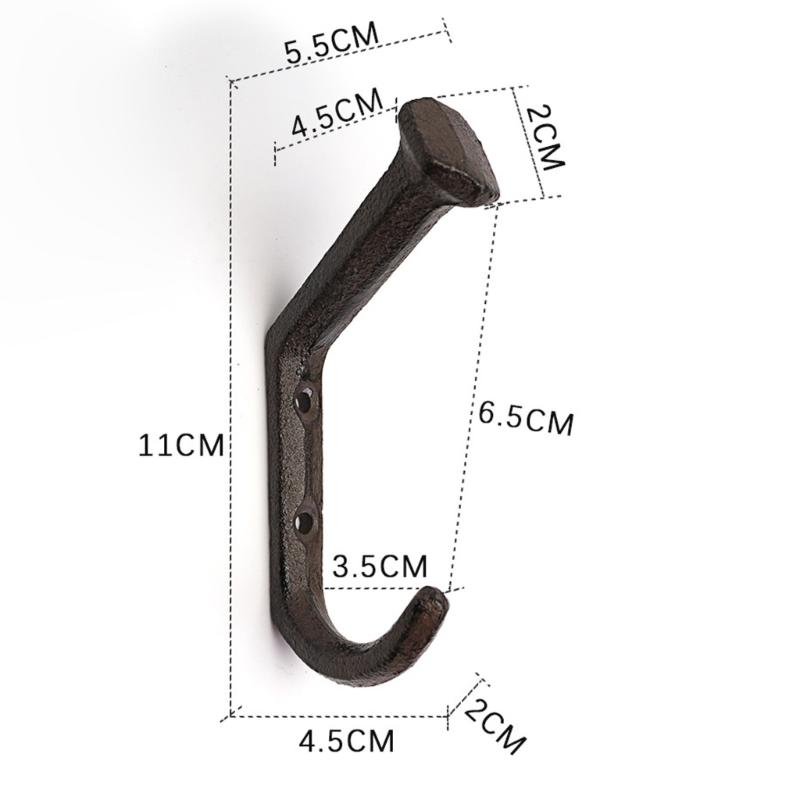 Decorative Iron Door Hook Antique Nail Design Wall Mounted Organizers Durable Entryway Storage Solution For Coat Bags Keys
