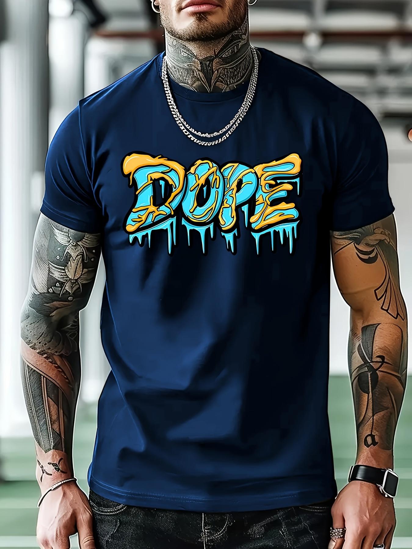 

Casual Short Sleeve T-shirt - Summer Comfort Fit Round Neck Geometric Drip Print Tee XXL