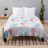 Kleurrijk Veerpatroon Flanel Worpdeken Aquarelstijl King Queen Size Deken Voor Kind Jongens Meisje Bed Sofa Bank Decor