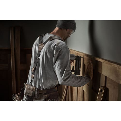 DEWALT Leather Tool Belt Suspenders, Adjustable Y-Back Design, Heavy-Duty Construction (DWST550116)