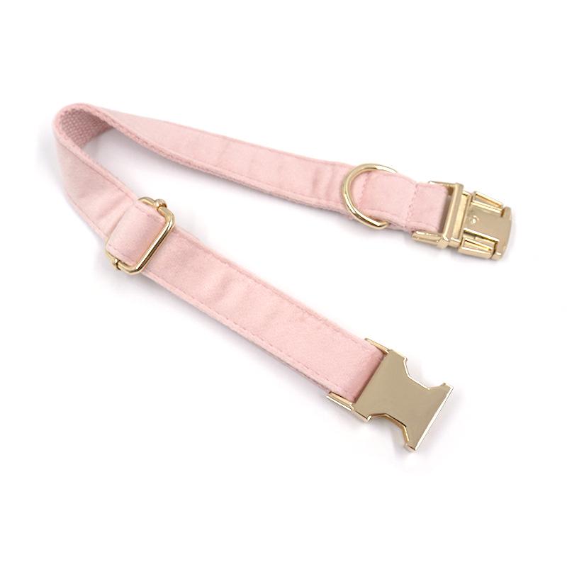 Goldene Schnalle Rosa Flausch Hundehalsband und Leine Set