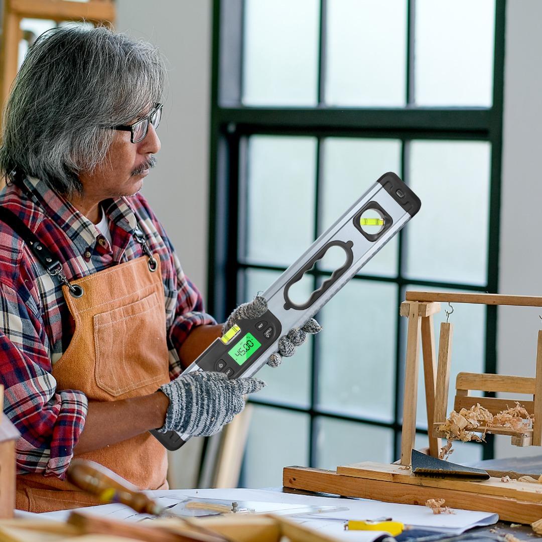 

PDTO ЖК-цифровой дисплей с подсветкой, умный уровень, водонепроницаемый электронный транспортир уровня