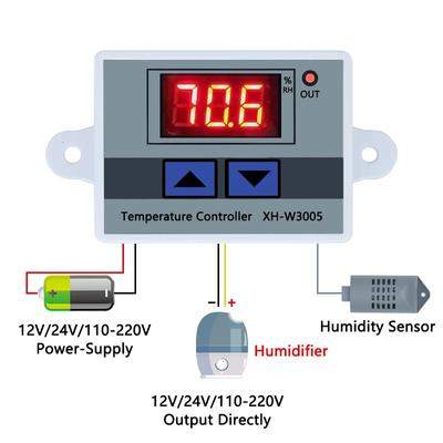 Digitale Vochtigheidsregelaar XH-W3005 12V 24V 220V Humidistaat Hygrometer Vochtigheid Schakelaar Regulator + Vochtigheidssensor