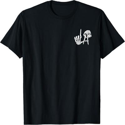 Cooles Los Angeles T-Shirt mit Skelett LA Zeichen T-Shirt