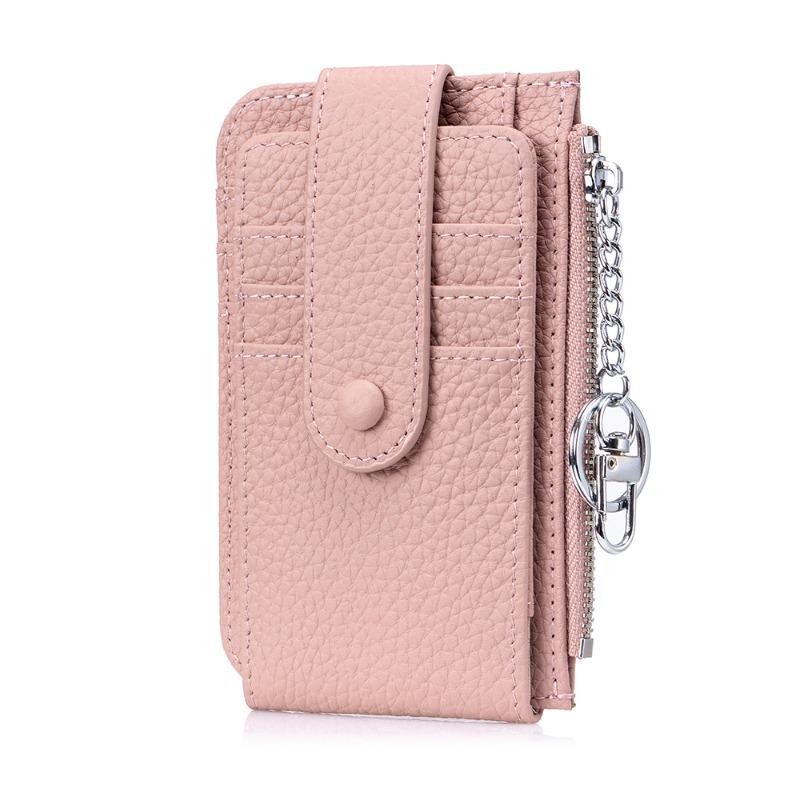 

New women s short small wallet leather zipper niche design multi-card card bag solid color mini change bag thin