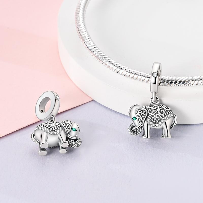 Copper Elephant Gathering Panda Pendant Charms Beads Fitoriginal Bracelet Diy Birthday Jewelry Gifts For Women