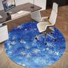 1pc Snowflake Winter Round Chair mat Area Rug - Non-Slip, Floor Mat for Office, Bedroom, and Indoor Decor c1125633