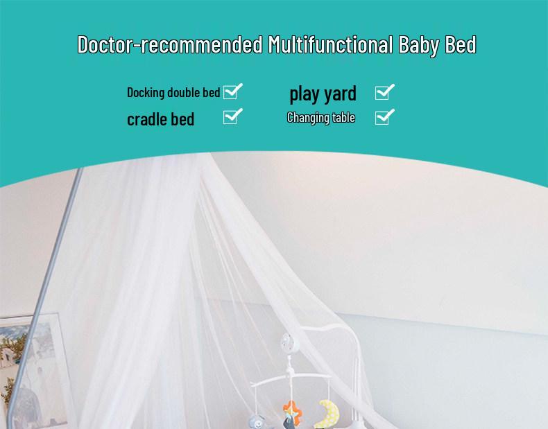 Portable Foldable Baby Bed and Rocker - Newborn Movable Splicing Bedside Crib