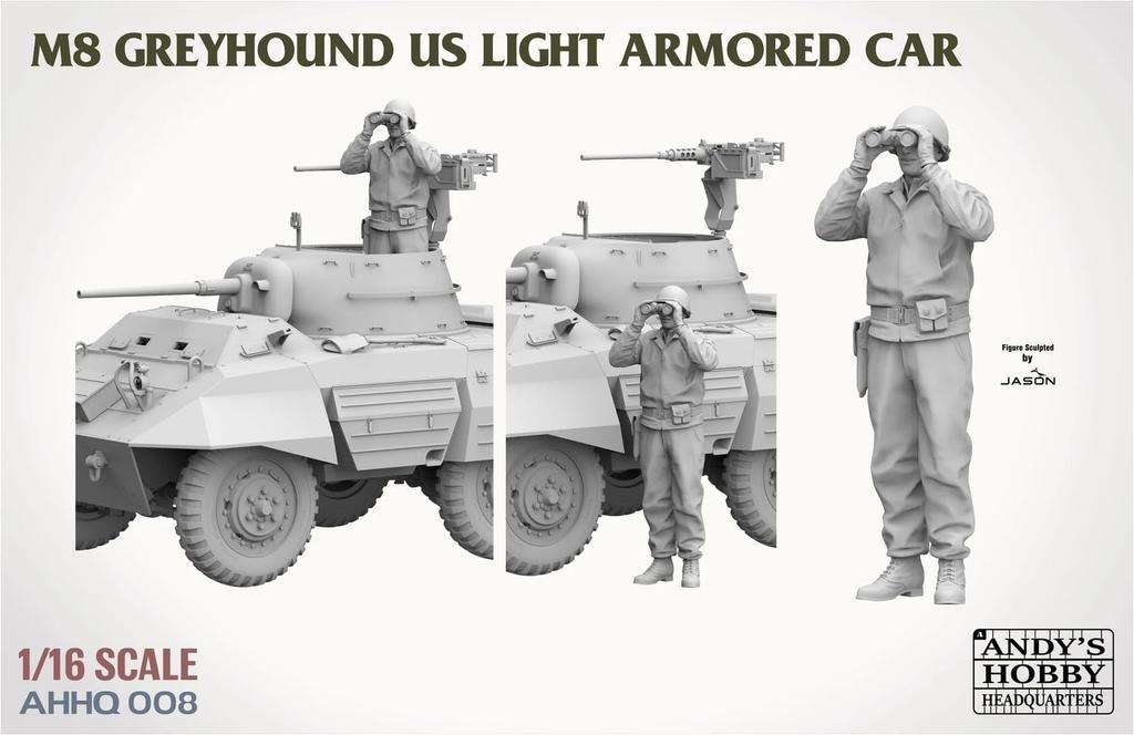 Takom M8 Greyhound Armored Vehicle Plastic Model Kit 1/16 TKOAHHQ-008