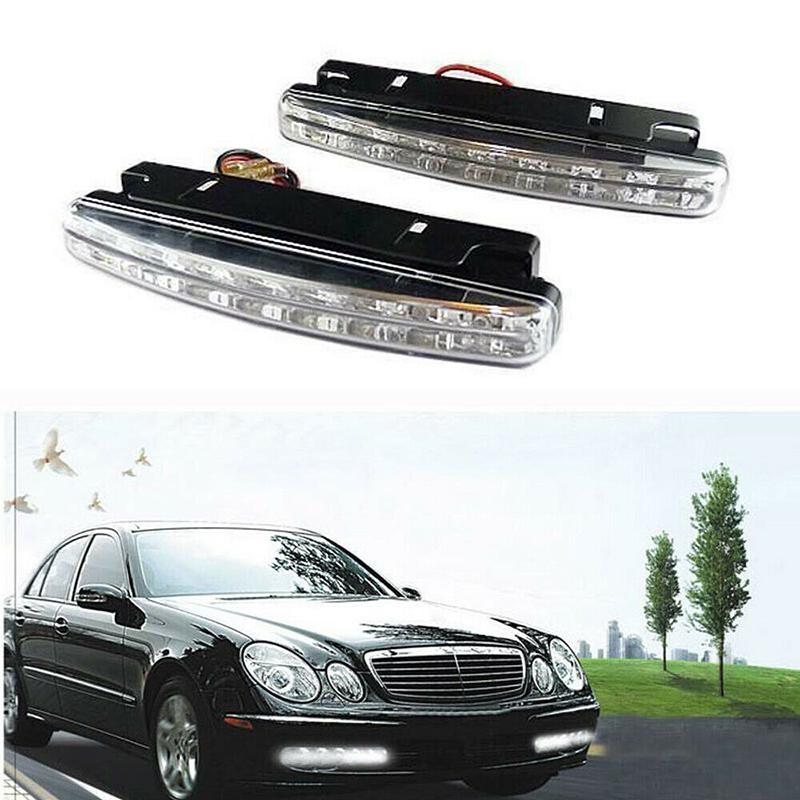 2X Car 8 Led Drl Fog Driving Daylight Daytime Running Light Head Lamp White