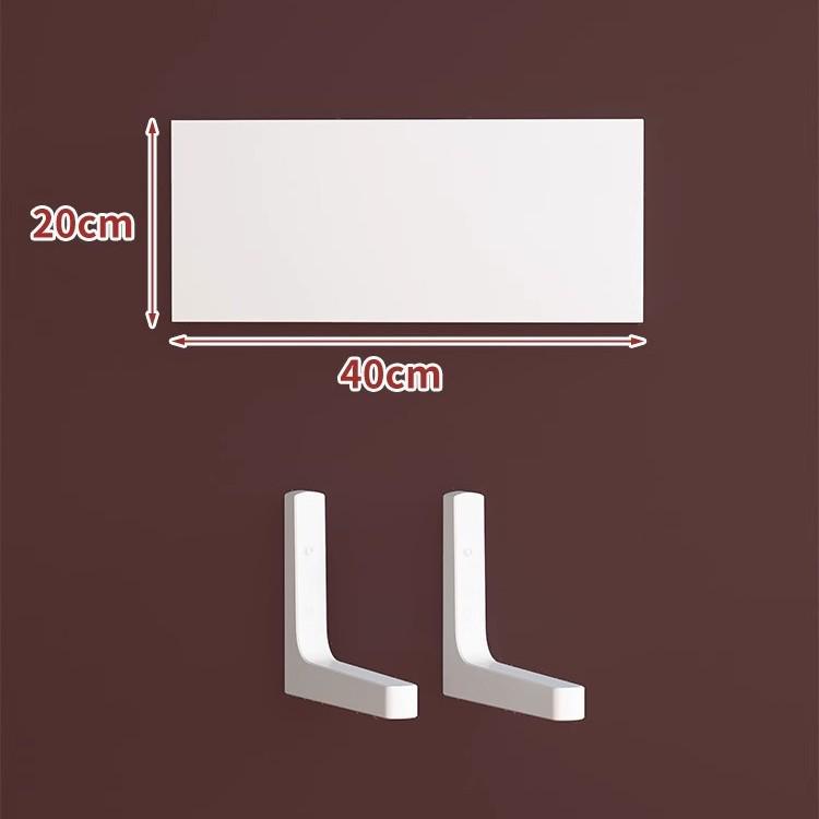 Paint-Free Floating Wall Shelf: Wooden Wall-Mounted Bookshelf and Storage Plank