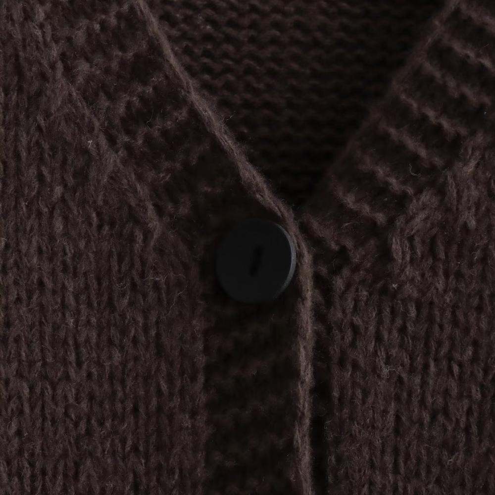 2025 Autumn and Winter New Women's Clothing V-neck Three-dimensional Inlaid Flower Lazy Wind Knitted Jacket