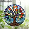 Acrylic Colorful Tree of Life Suncatcher Stained Glass Effect Window Hanging Ornament Spiritual Home Decor Gifts