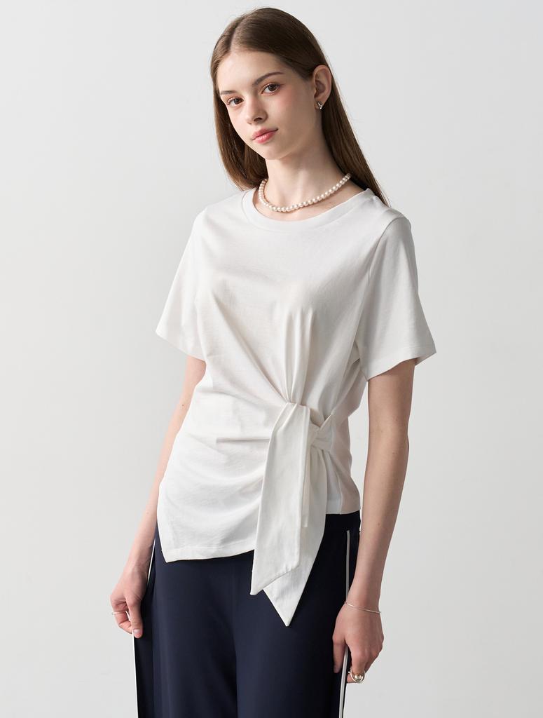 Leuiel Asymmetric T-Shirt_White