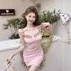 Pink Sweet Satin Suspender Dress Female Xia Chun Wants Sexy Tube Top and Buttocks Beautiful Mother Small Dress Embroidered Skirt